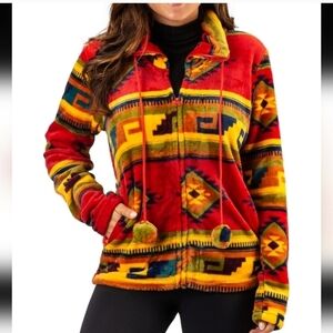 TrailCrest Aztec Geometric Western Flannel Fleece Jacket Size M